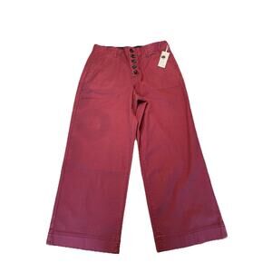 Tribal Sophia Cropped Wide Leg Pants Size 10 Passion Plum Button Front
